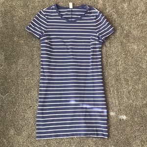 Blue-purple striped cotton dress
